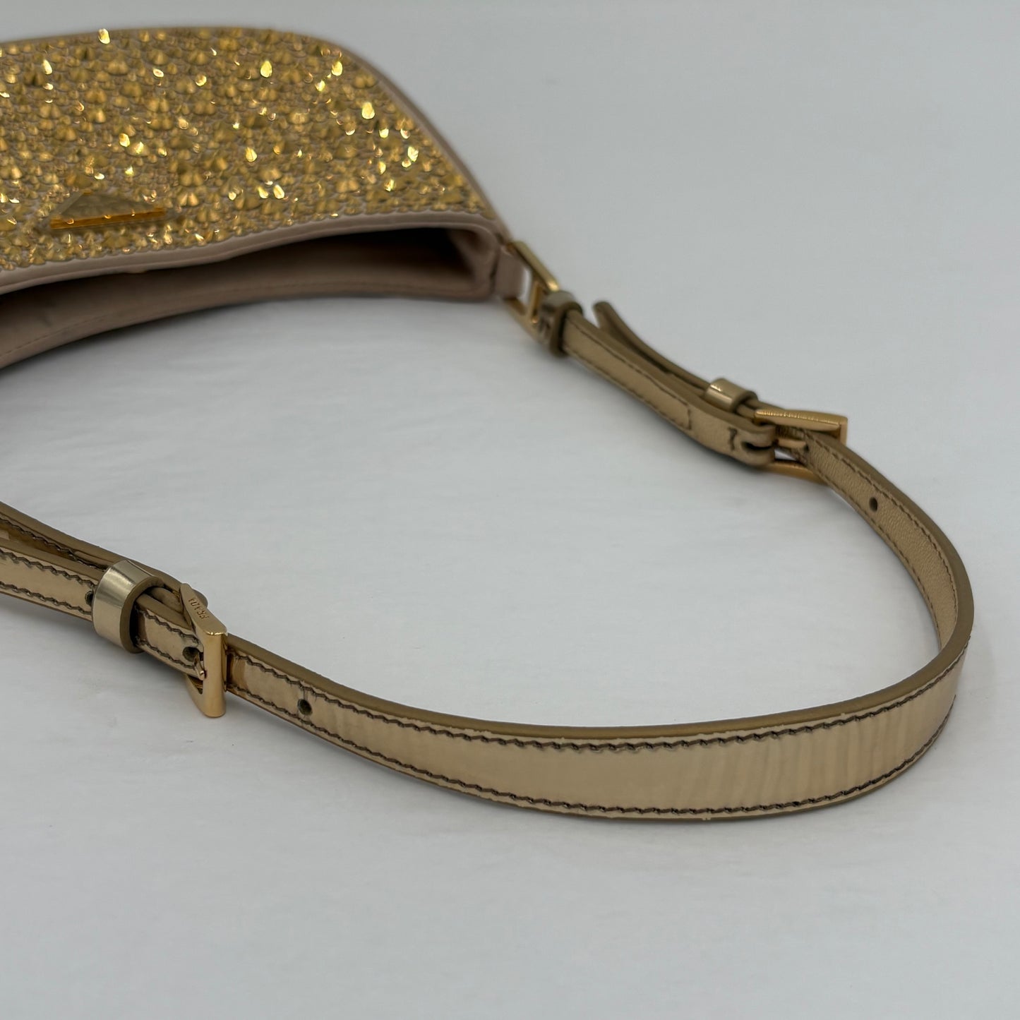 Prada Cleo Crystal Embellished Small Shoulder Bag