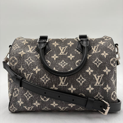 Louis Vuitton Jacquard Denim Speedy Bandouliere 25