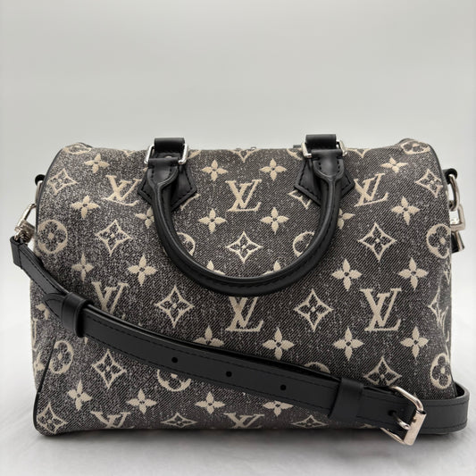Louis Vuitton Jacquard Denim Speedy Bandouliere 25