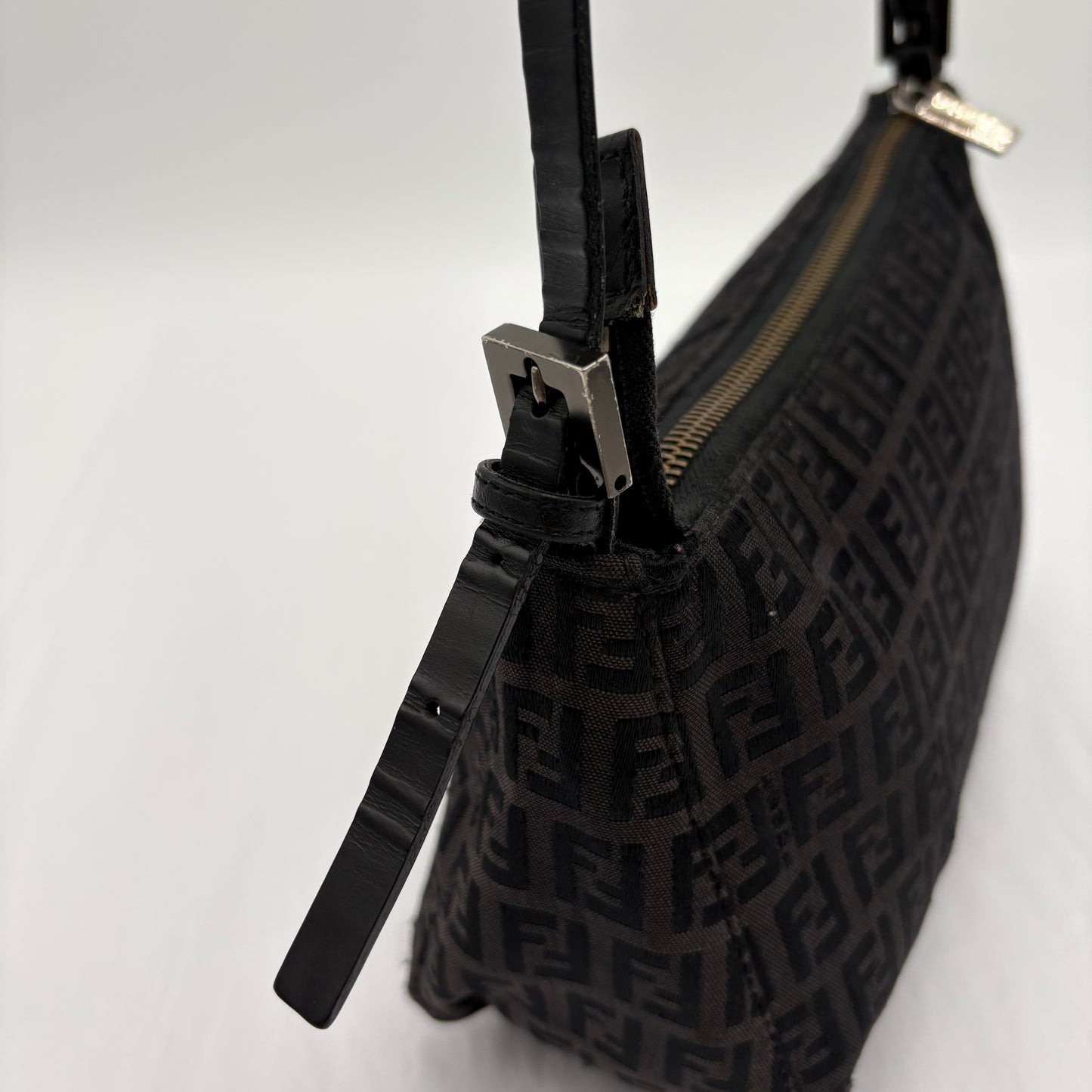 Fendi Zucchino Zipper Shoulder Bag