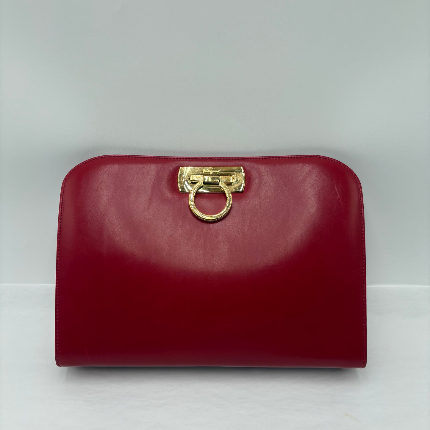Ferragamo Gancini Clutch Red