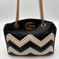 Gucci Marmont Medium Chain Tote Black/White