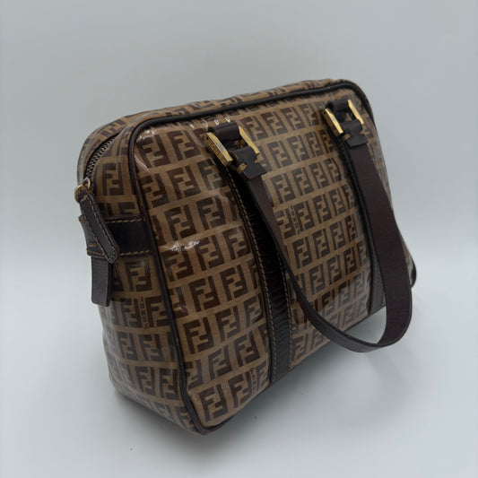 Fendi Zucchino Crystal Boston Bag