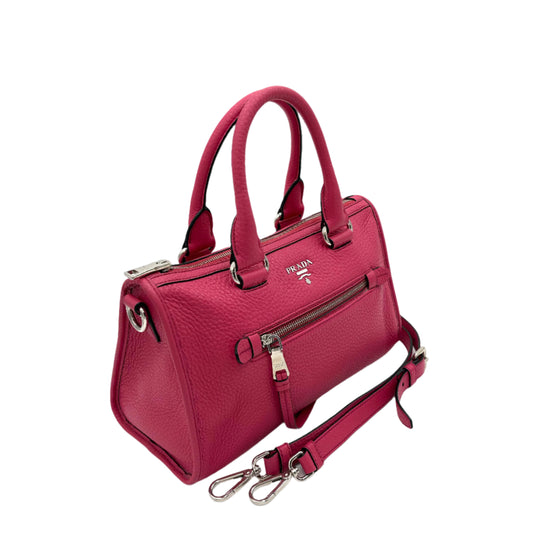 Prada Phenix Fuchsia Vitello Peony Pink Crossbody Bag