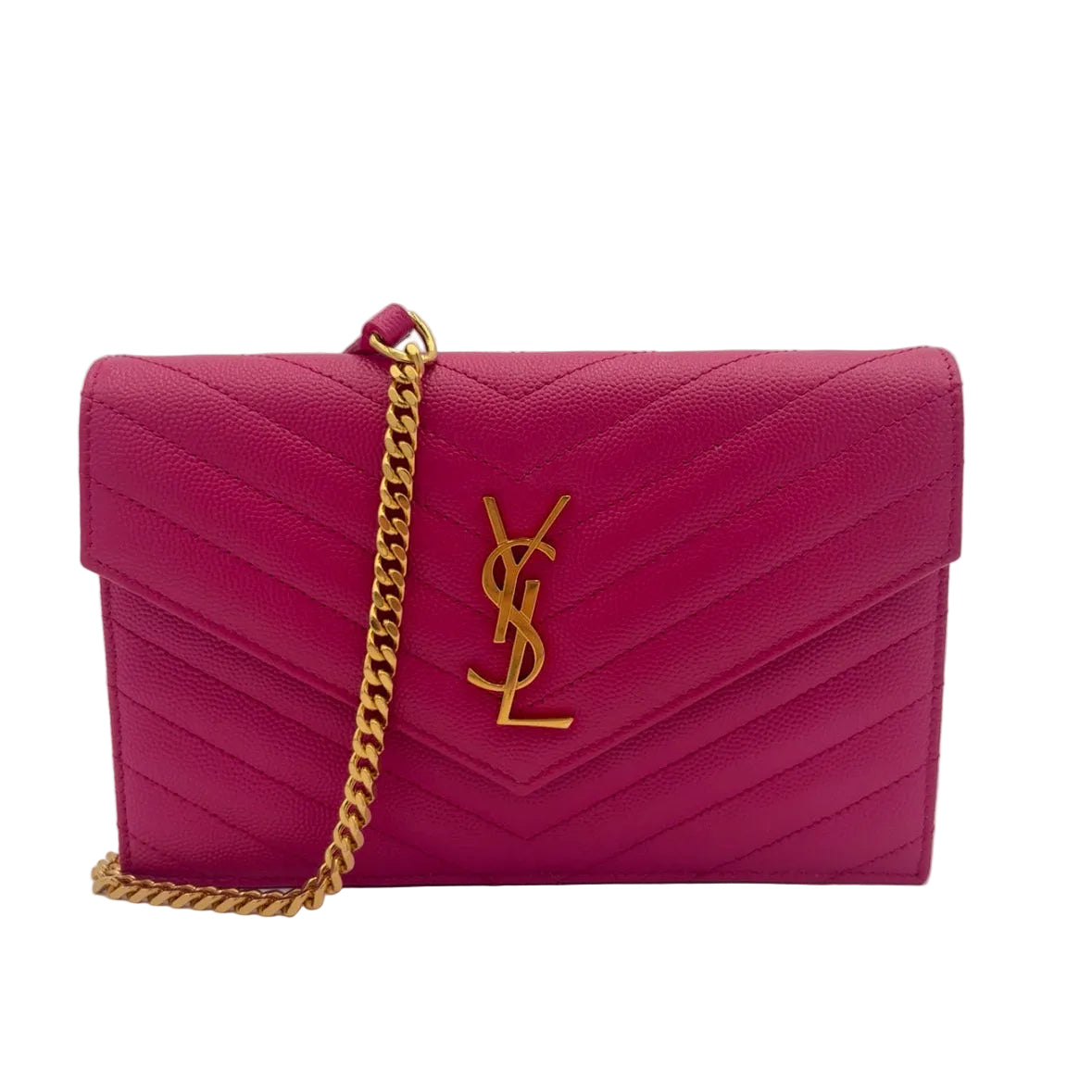 Saint Laurent YSL Cassandre Envelope Chain Wallet