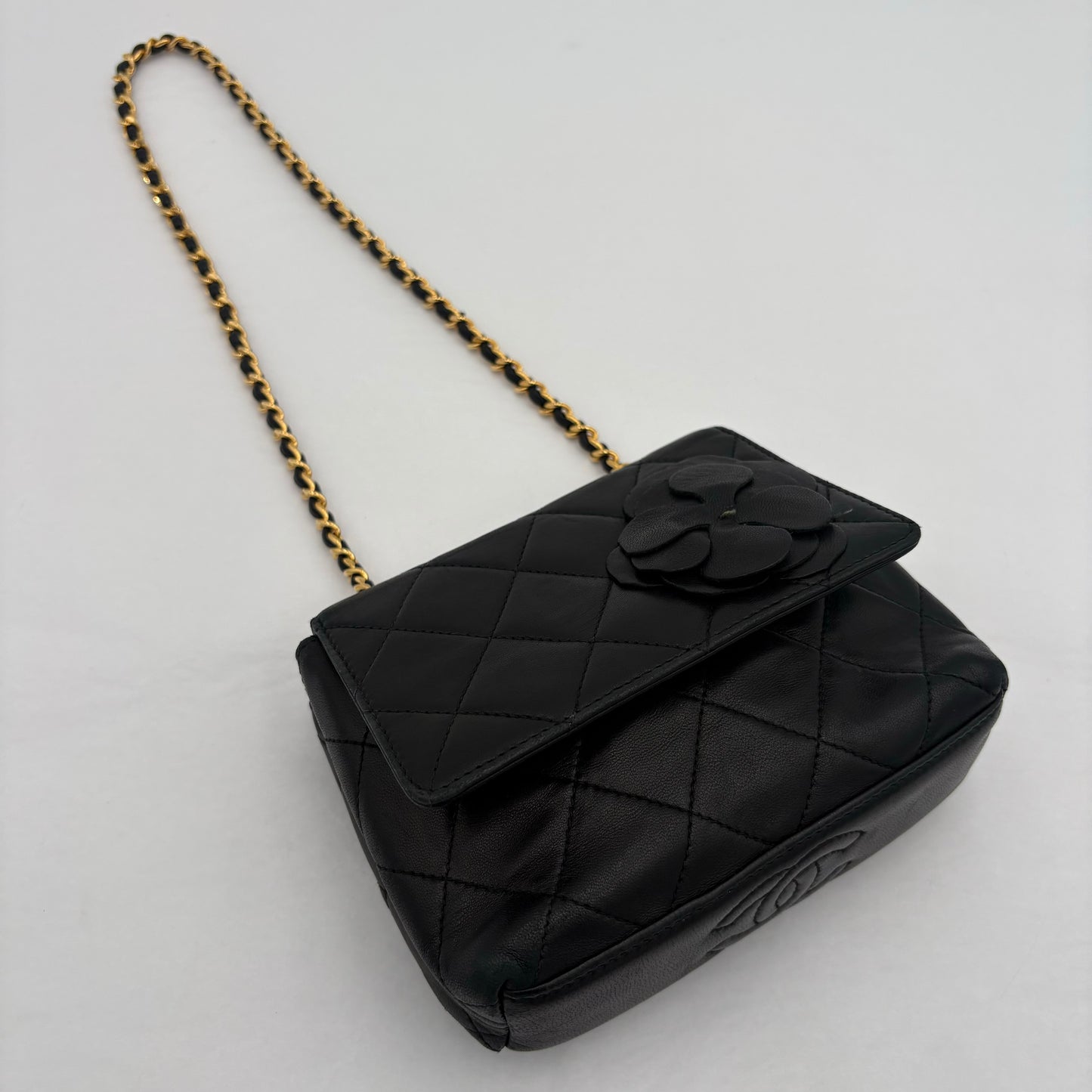 2000-02 Chanel Mini Camellia Flap Bag AS IS