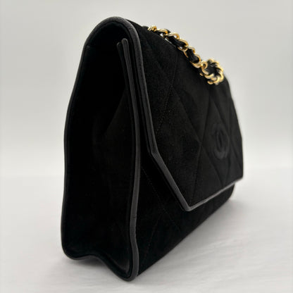 1986-88 Chanel Suede Diamond Stitch Flap Bag