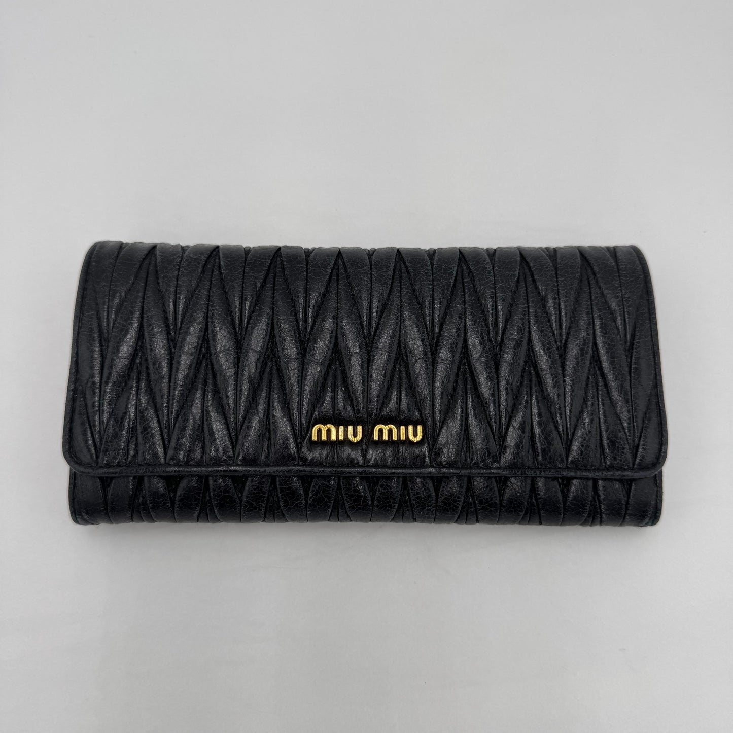 Miu Miu Matelasse Long Leather Wallet