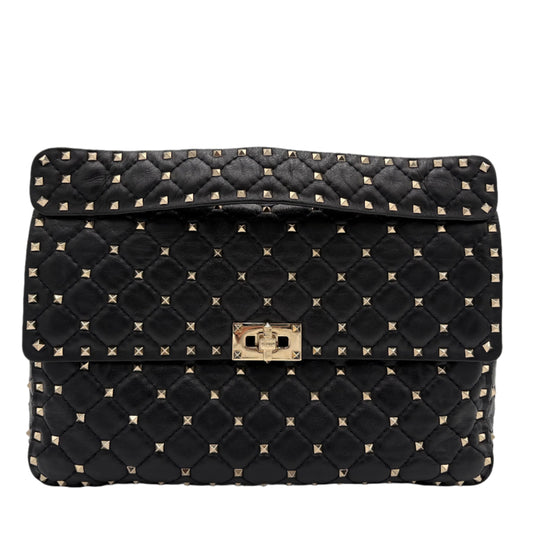 Valentino Rockstud Spike Flap-Black Quilt : Large