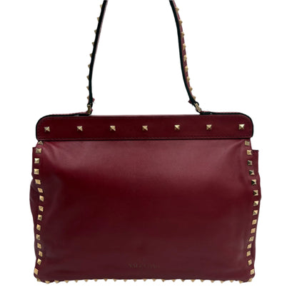 Valentino Rockstud Top Handle-Red