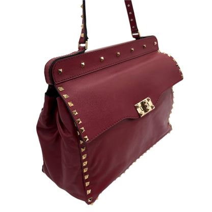 Valentino Rockstud Top Handle-Red