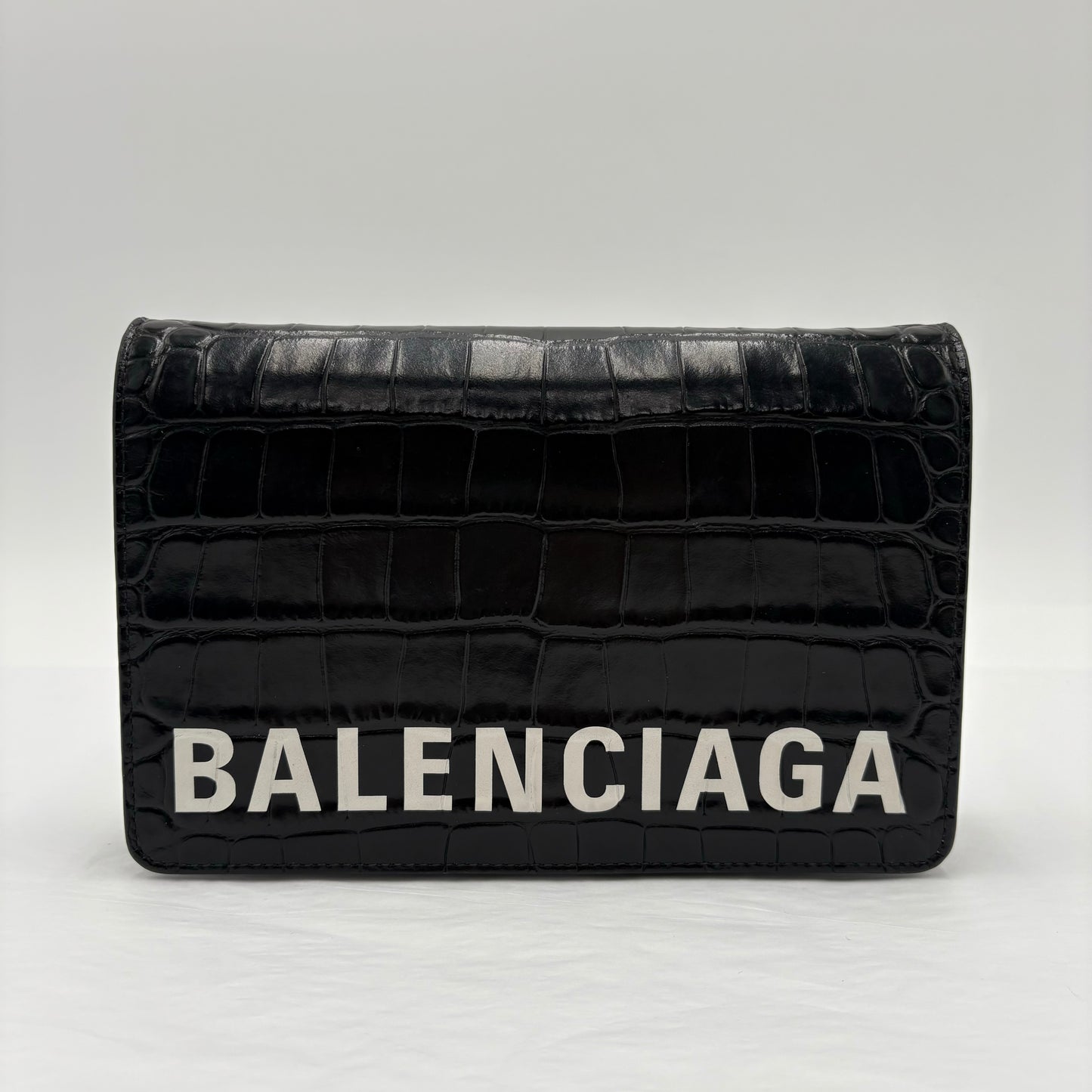 Balenciaga Ville Croc Embossed WOC