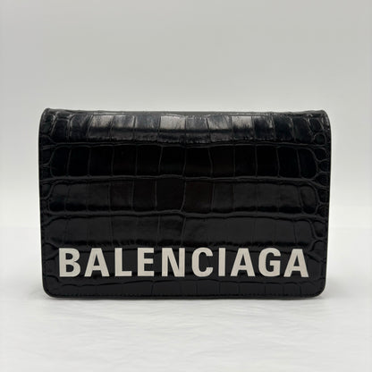 Balenciaga Ville Croc Embossed WOC