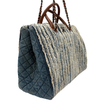 2014 Chanel Denim Fringe Large Tote Bag
