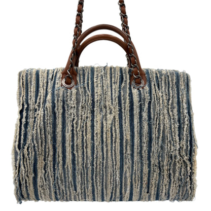 2014 Chanel Denim Fringe Large Tote Bag
