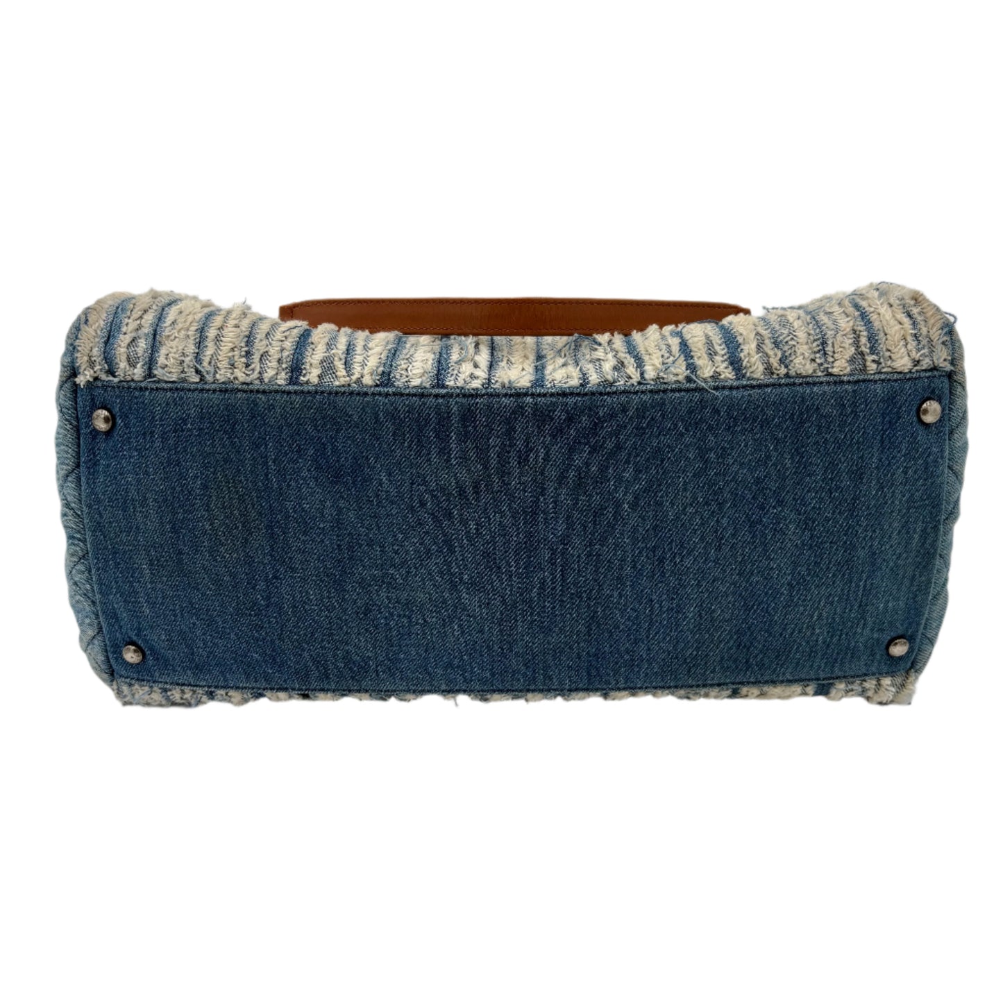 2014 Chanel Denim Fringe Large Tote Bag
