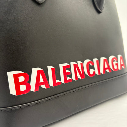 Balenciaga Calfskin Leather Ville Satchel Bag