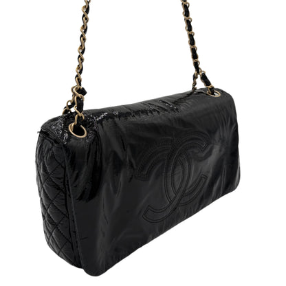 Chanel Rock and Chain Flap Bag-Black Patent : Medium