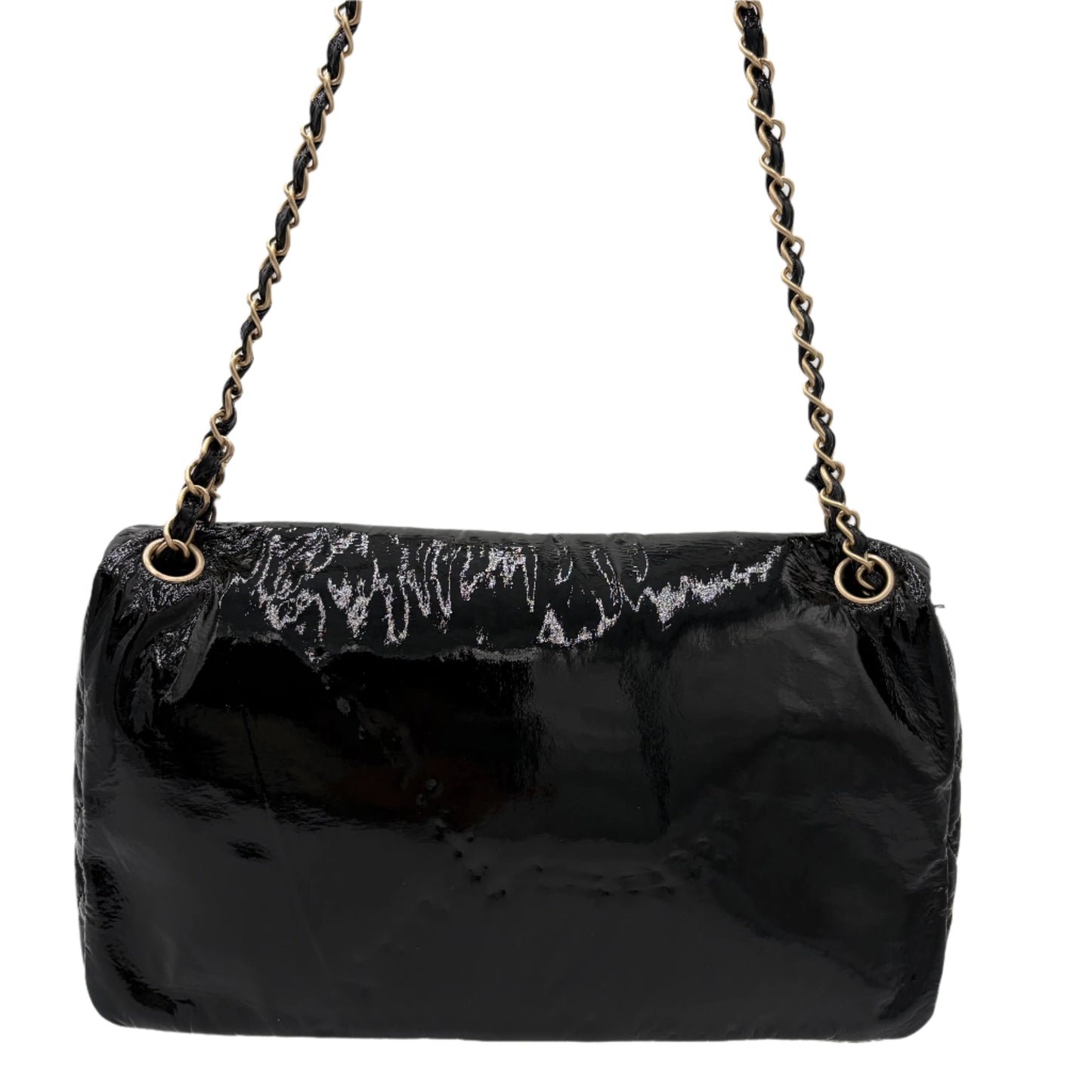 Chanel Rock and Chain Flap Bag-Black Patent : Medium