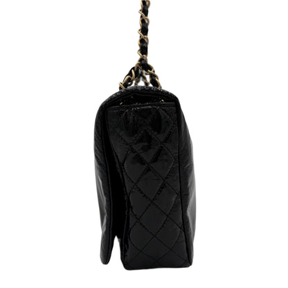 Chanel Rock and Chain Flap Bag-Black Patent : Medium