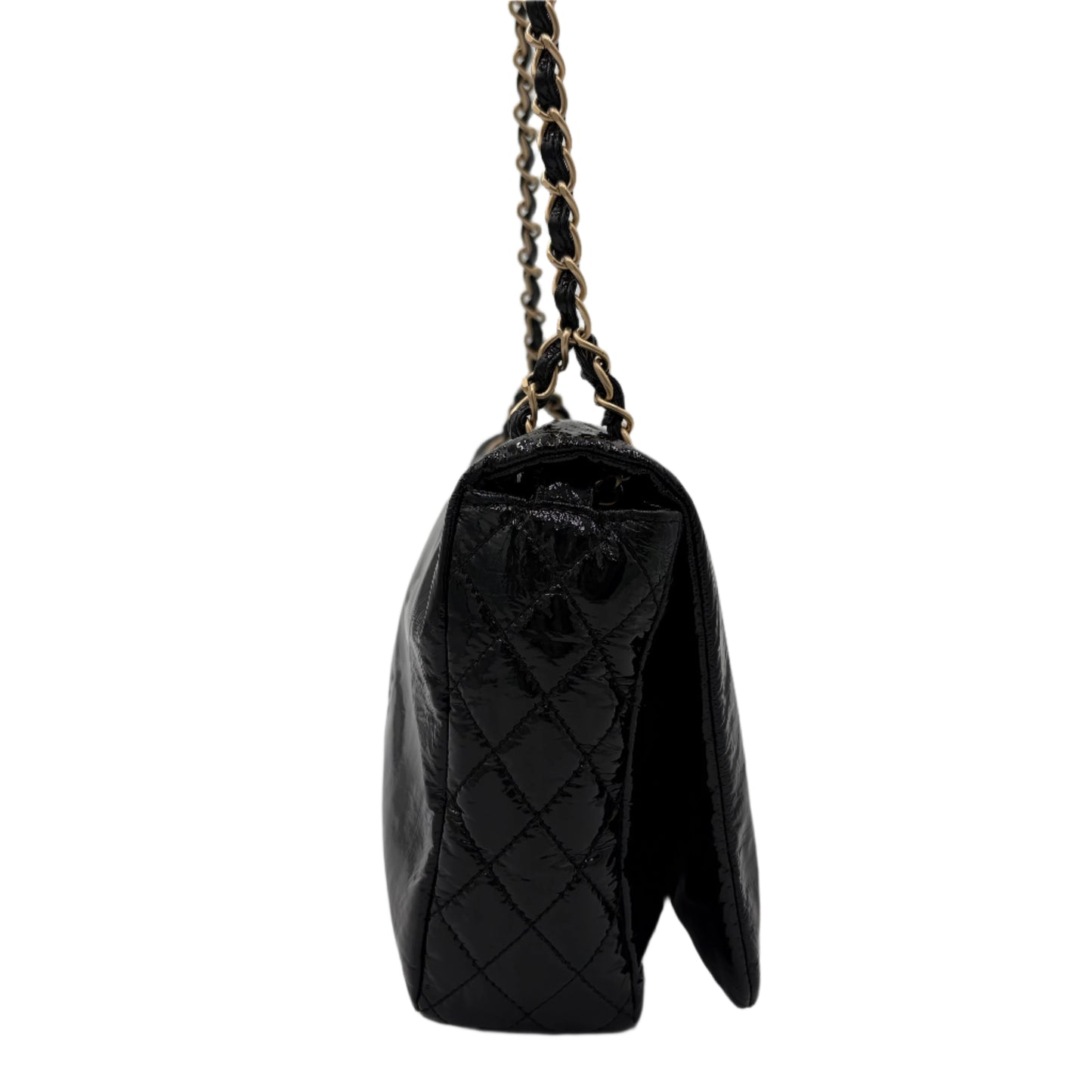 Chanel Rock and Chain Flap Bag-Black Patent : Medium