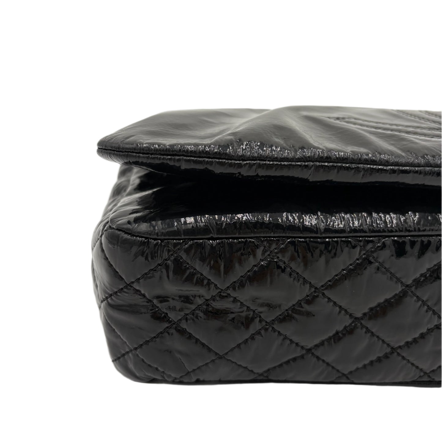 Chanel Rock and Chain Flap Bag-Black Patent : Medium