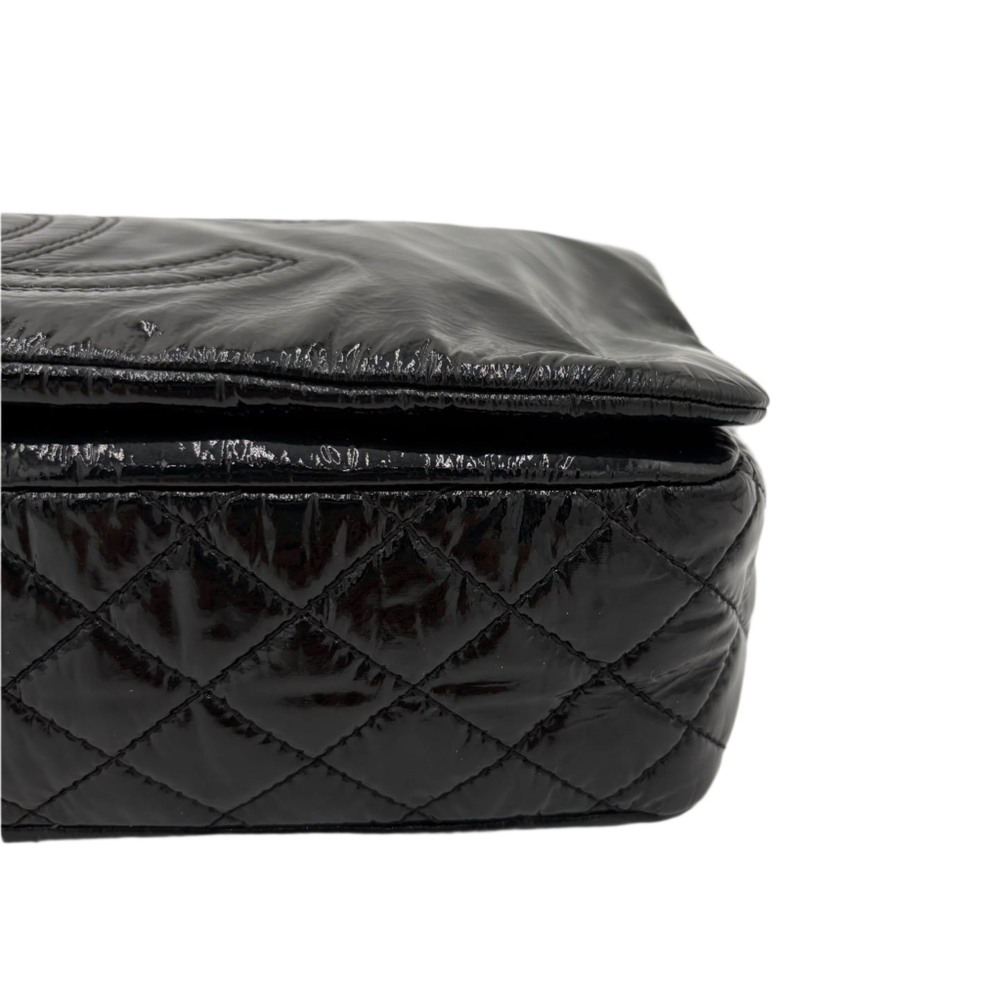 Chanel Rock and Chain Flap Bag-Black Patent : Medium