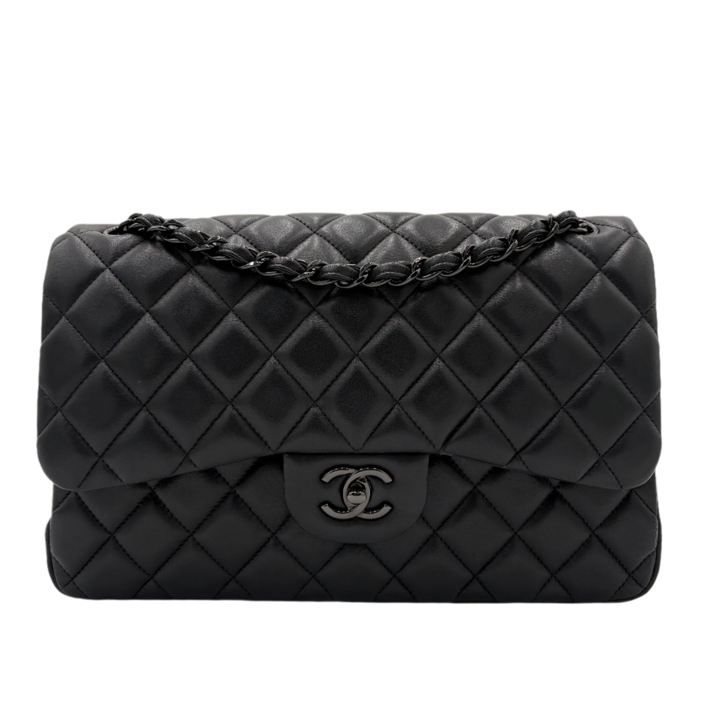 2022 Chanel So Black Jumbo Bag-Lambskin : Jumbo