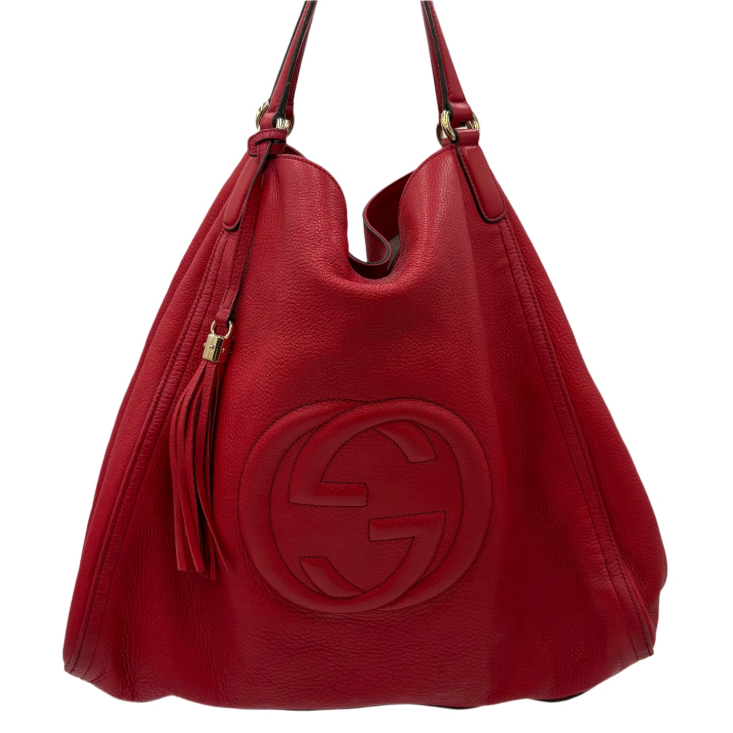 Gucci Soho Hobo Shoulder Bag-Red : Large