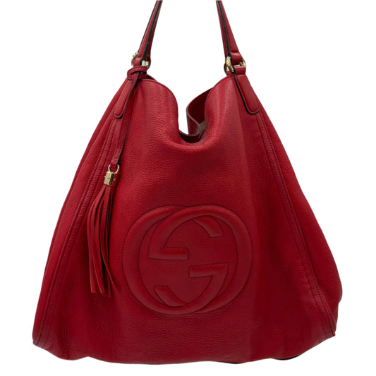 Gucci Soho Hobo Shoulder Bag-Red : Large