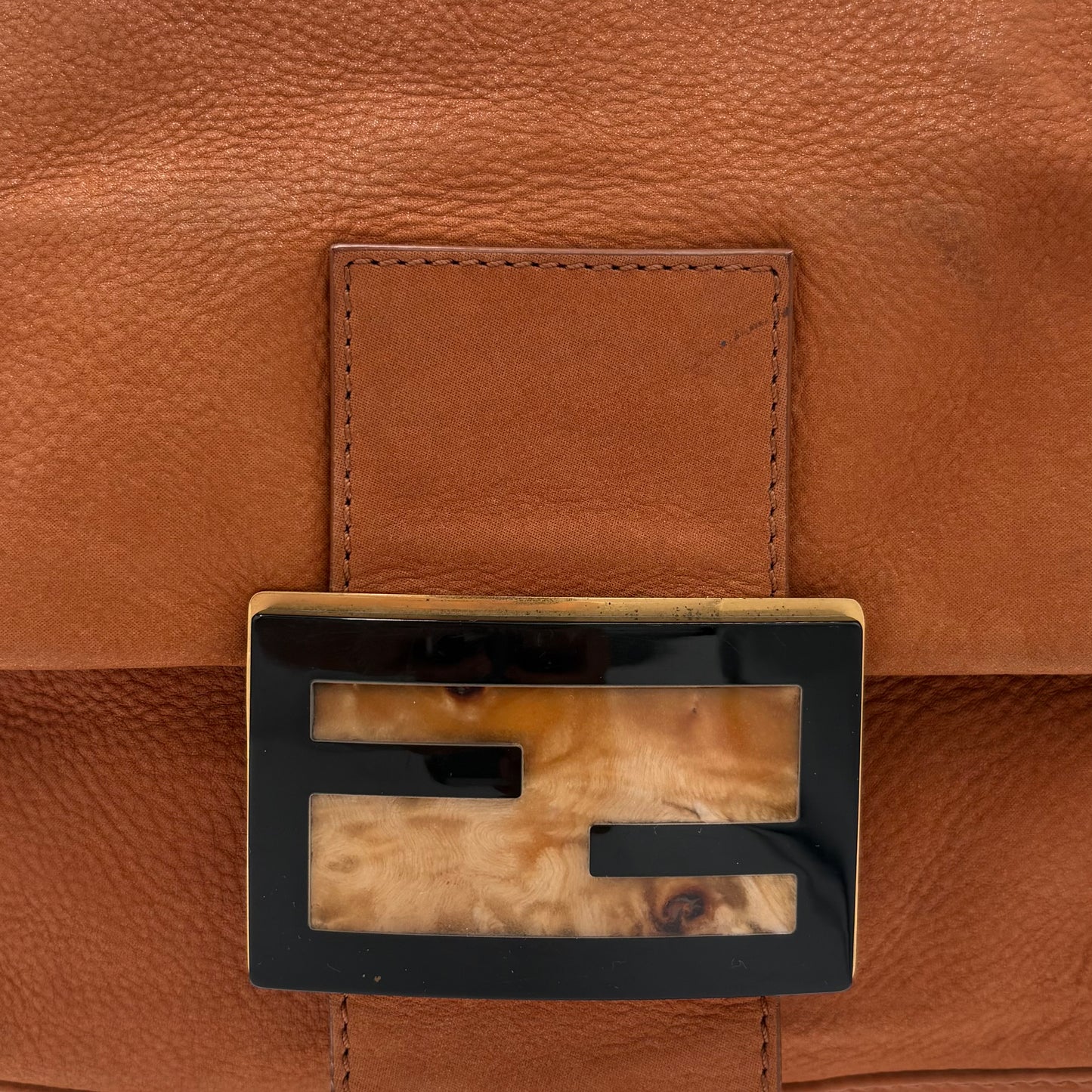 Fendi Big Mama Vitello Savana Leather Baguette