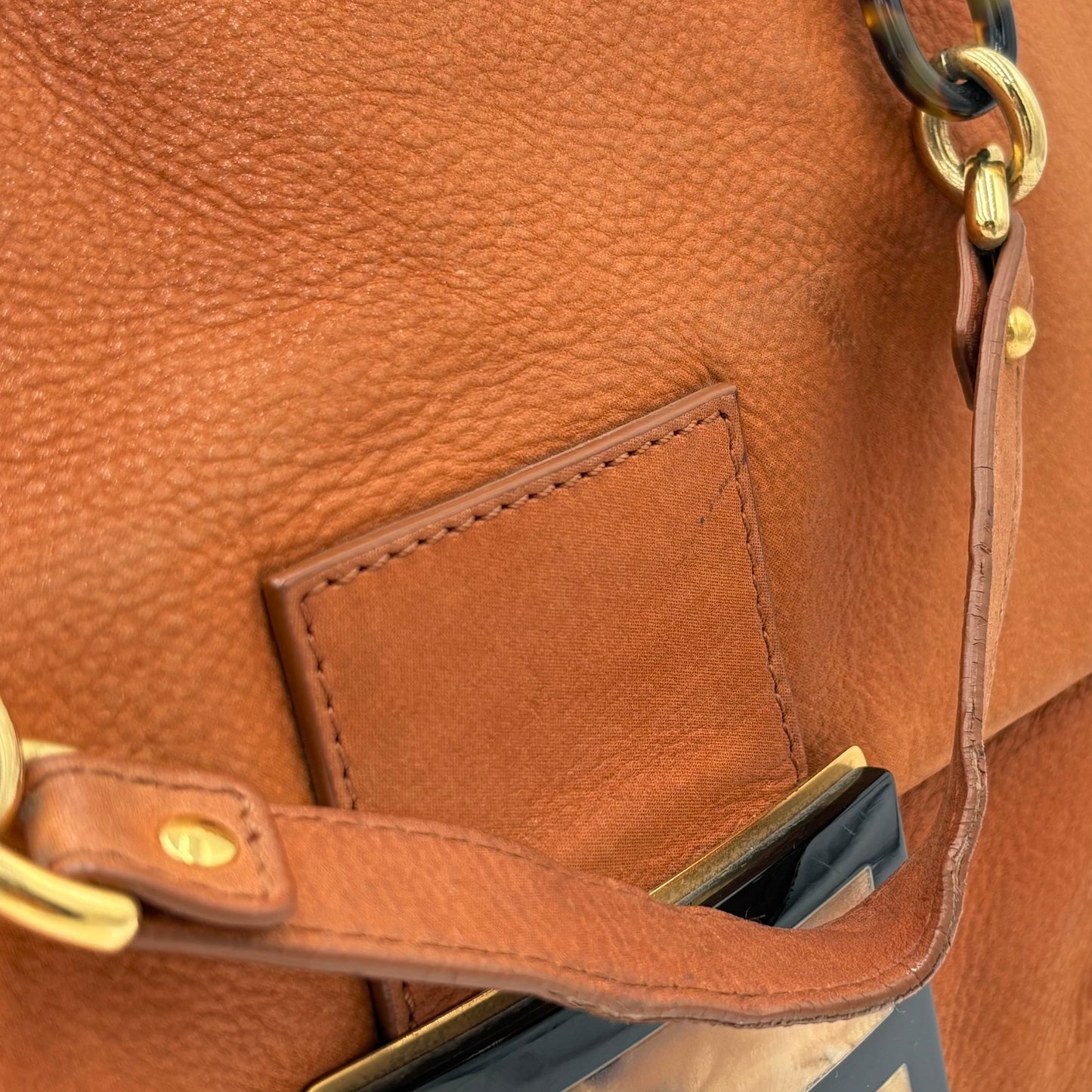Fendi Big Mama Vitello Savana Leather Baguette