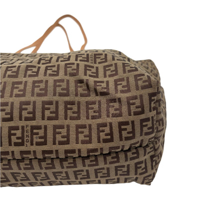 2006 Fendi Zucchino Monogram Tote Bag Brown