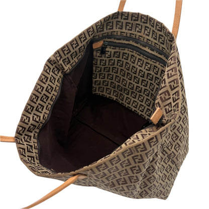 2006 Fendi Zucchino Monogram Tote Bag Brown