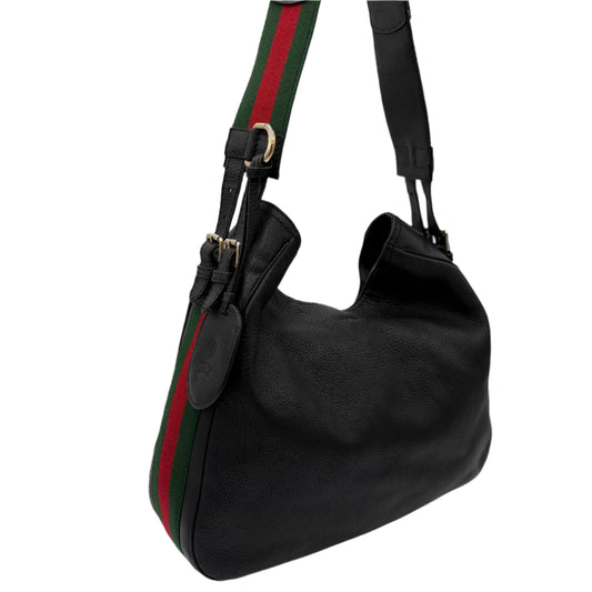 Gucci Heritage Pebble Leather Messenger Web Bag