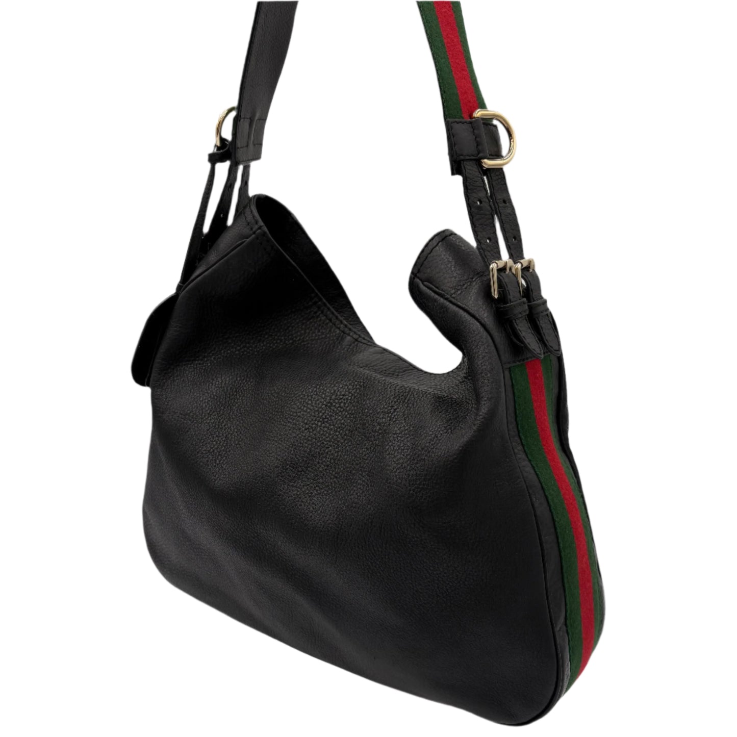 Gucci Heritage Pebble Leather Messenger Web Bag