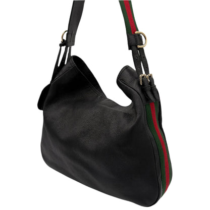 Gucci Heritage Pebble Leather Messenger Web Bag