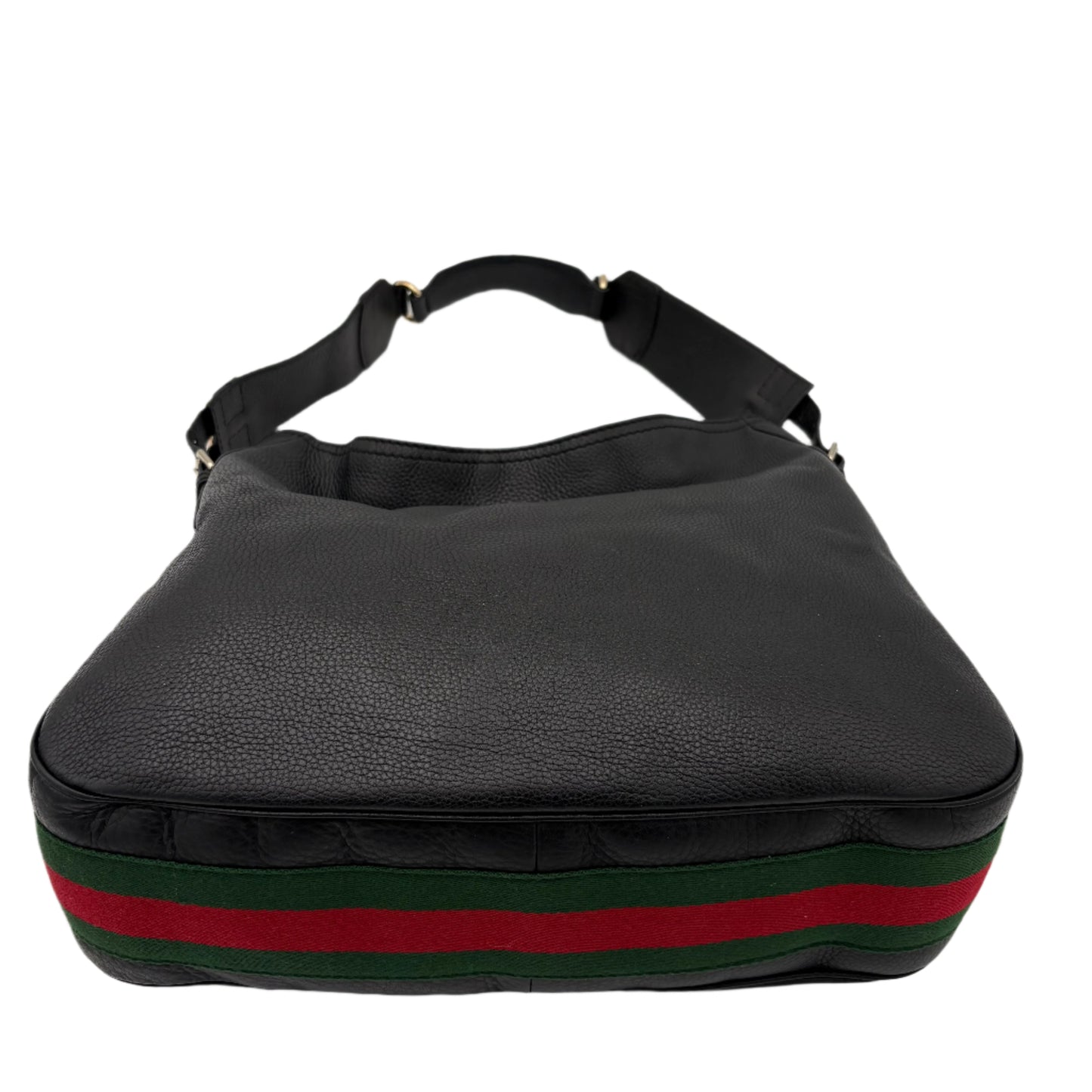 Gucci Heritage Pebble Leather Messenger Web Bag