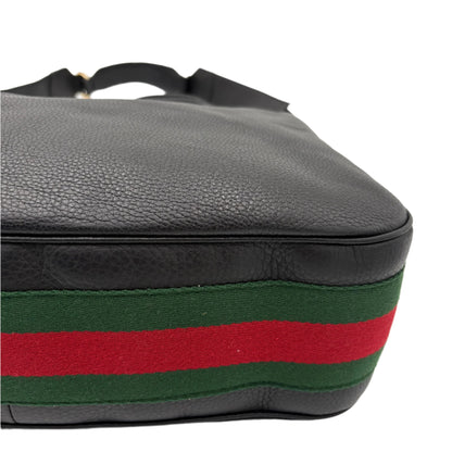 Gucci Heritage Pebble Leather Messenger Web Bag