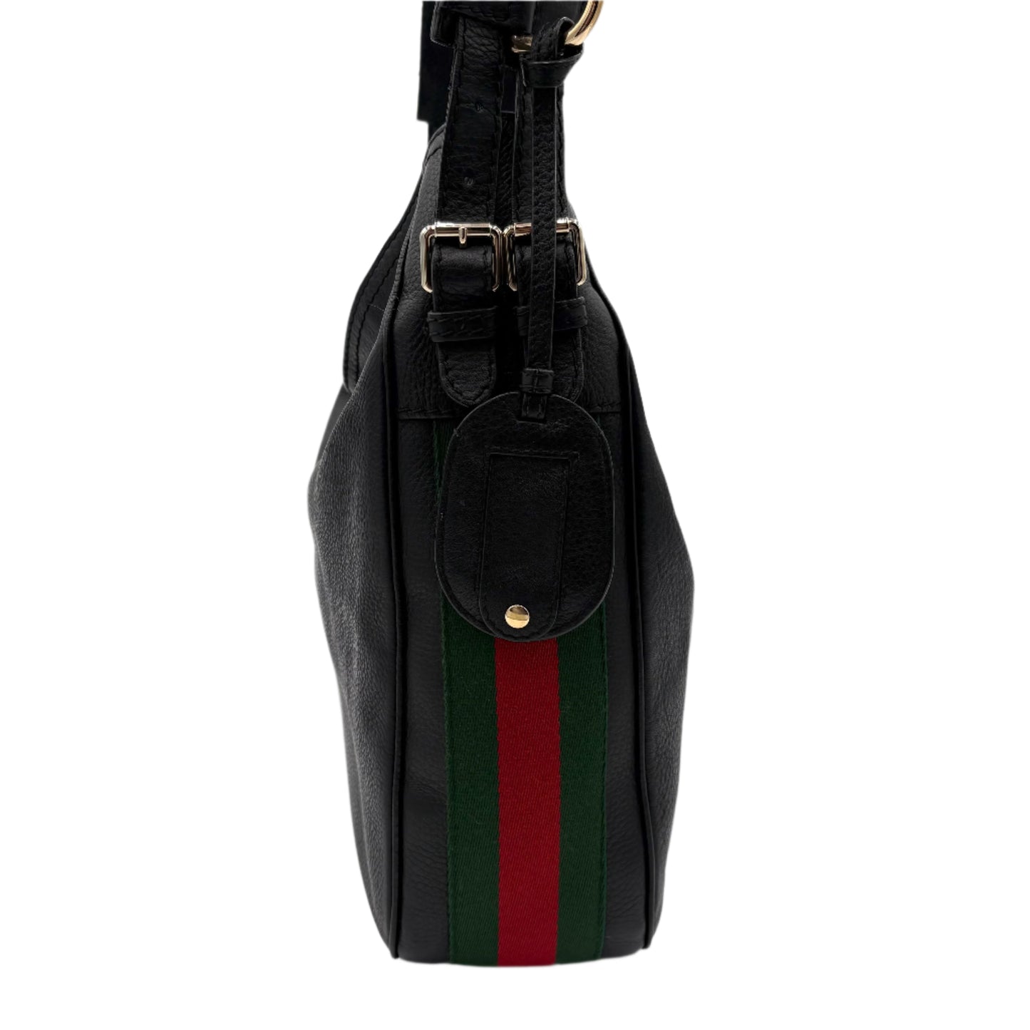 Gucci Heritage Pebble Leather Messenger Web Bag