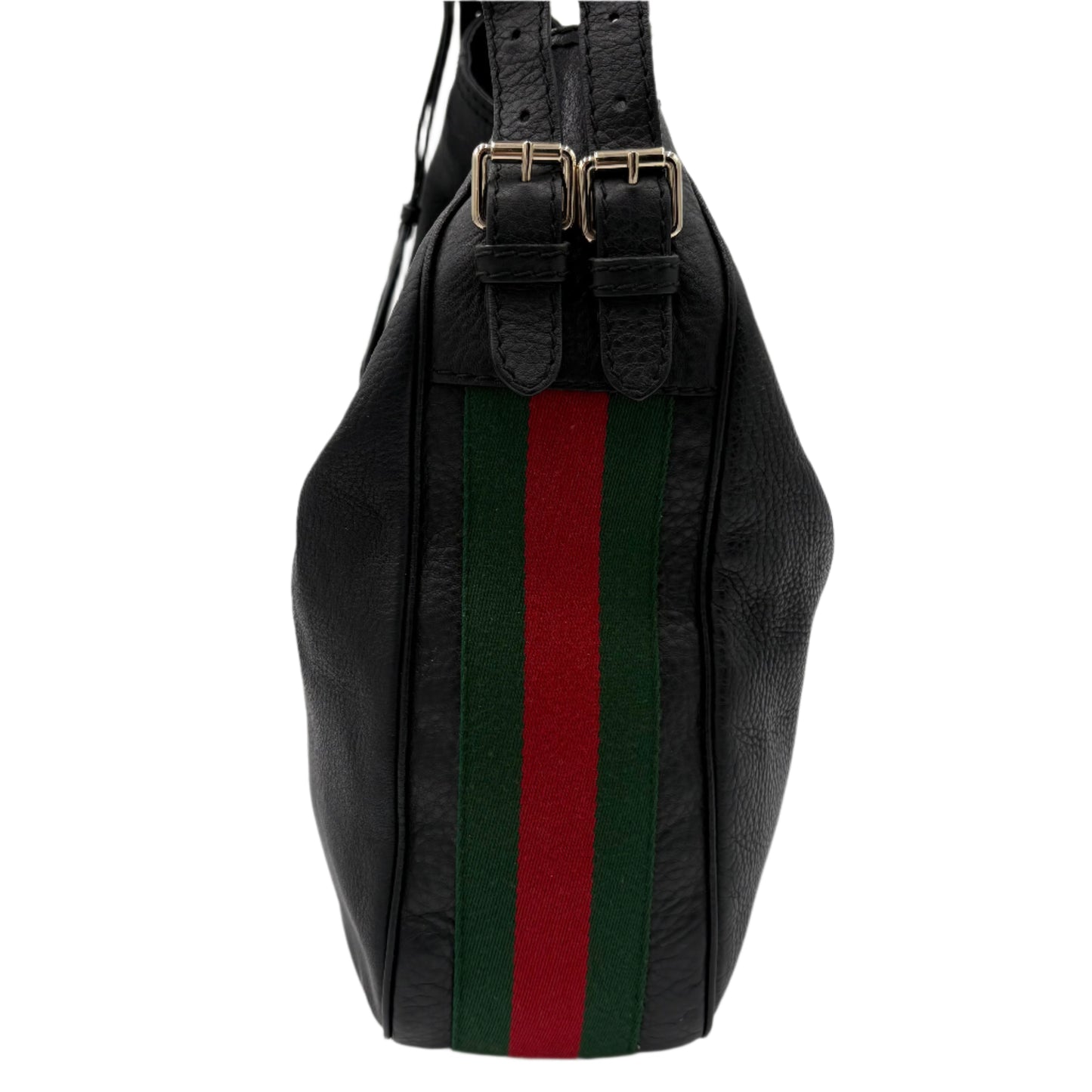Gucci Heritage Pebble Leather Messenger Web Bag