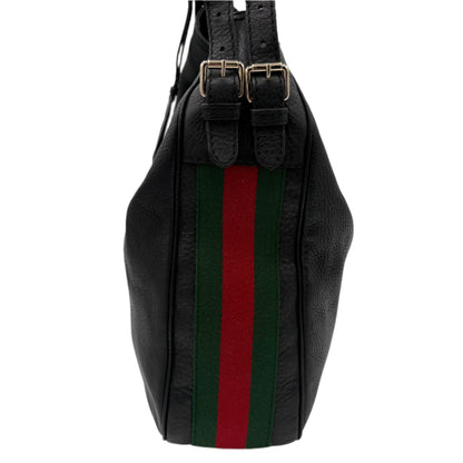Gucci Heritage Pebble Leather Messenger Web Bag