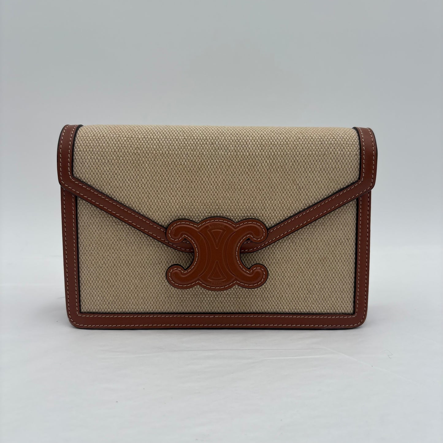 Celine Triomphe Chain Leather Crossbody Bag