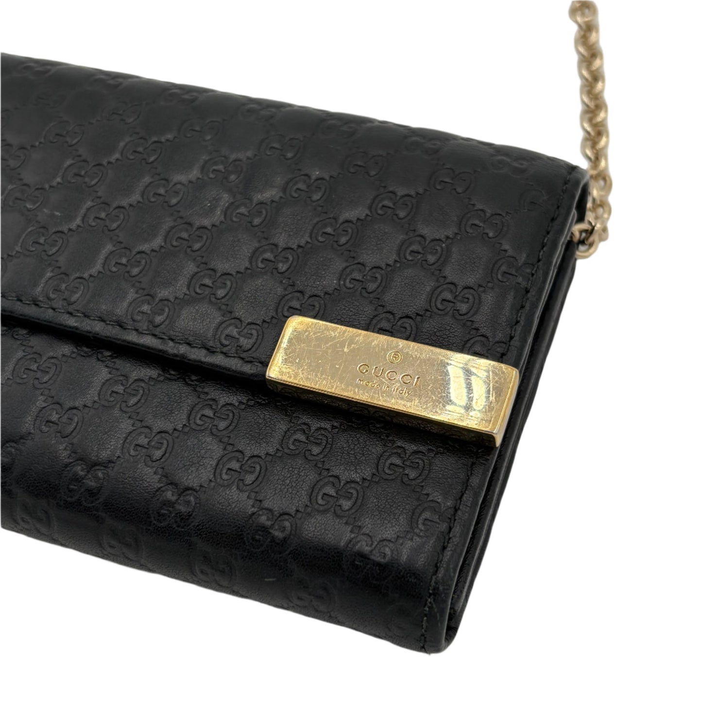 Gucci Guccissima Leather Wallet On Chain
