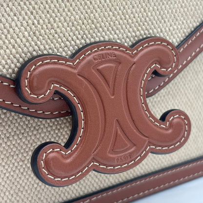 Celine Triomphe Chain Leather Crossbody Bag