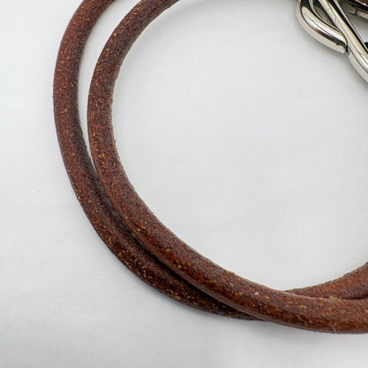 Hermes Leather Atame Double Wrap Bracelet