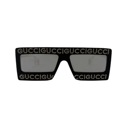 GUCCI Black Gold Hollywood Forever Crystal Sunglasses