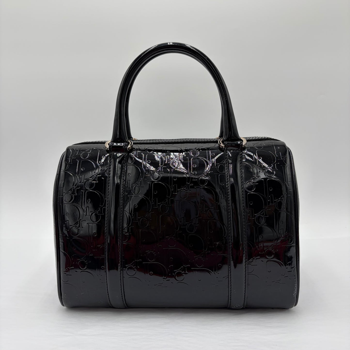 Vintage Christian Dior Patent Bowler Bag