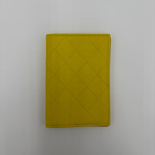 Chanel Neon Yellow Quilted Passport Holder
