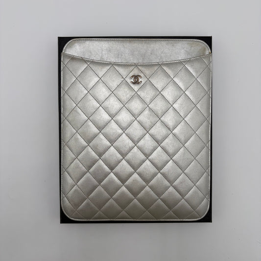 Chanel Quilted Leather Ipad Case